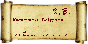 Kacsovszky Brigitta névjegykártya
