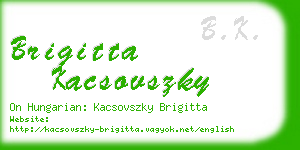 brigitta kacsovszky business card